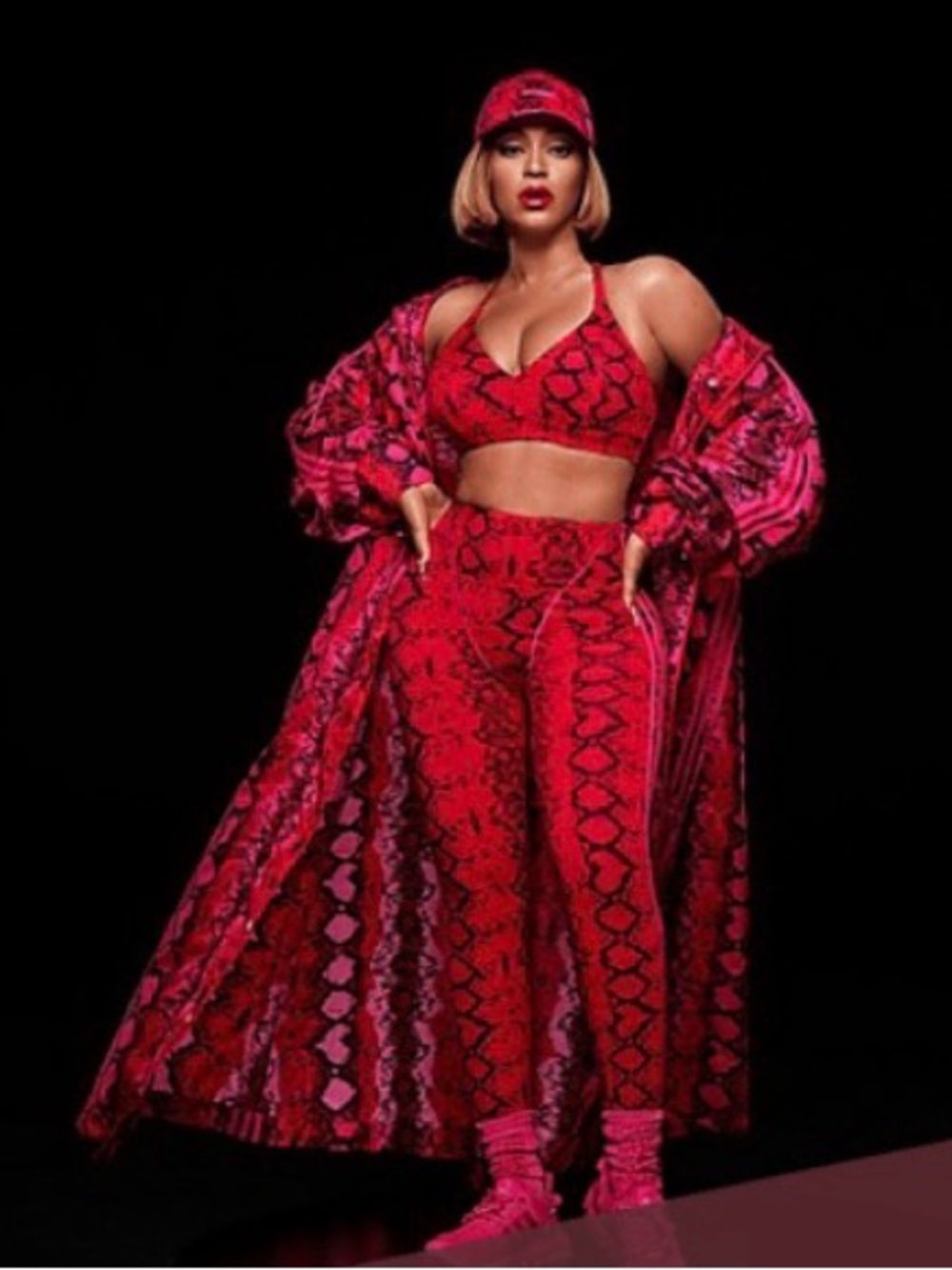 IVY PARK Red Snake-Print Leggings Set